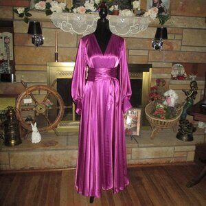 Elegant Satin Purple Robe
